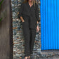Casual Solid Color V-Neck Shirt & Pants Cotton Linen Two-Piece Set