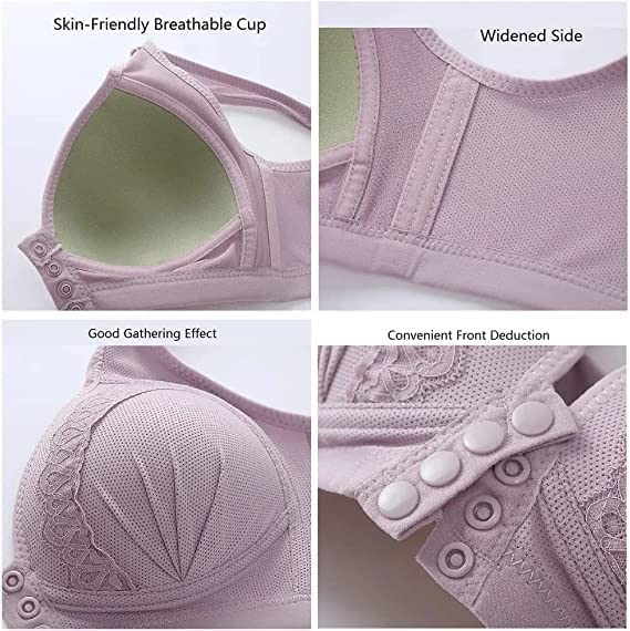 2024 Front Button Breathable Skin-Friendly Cotton Bra