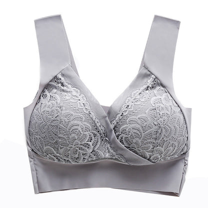 [Special Gift]  👙Comfort Extra Elastic Crossed Wireless Support Lace Bra for Plus Size