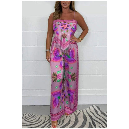 🔥New Arrival- 60% OFF💝Spaghetti Strap Printed Top & Loose Women's Pants 2-Piece Set