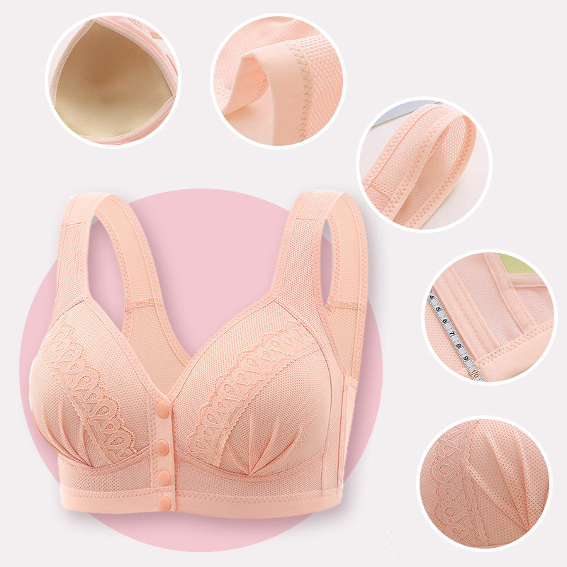 Buy 4 get 2 free✨ Breathable cotton bra with button down front