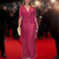 Shine Brighter Sequin Cape Sleeve Cross Waist Evening Maxi Dress