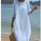 Women's Casual Cotton Linen Long Dress