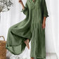 Solid Color Long-Sleeved Loose Wide-Leg Jumpsuit