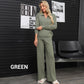 Women's 2-piece Set V-neck Knit Top & Casual Pants