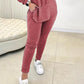 Women’s Trendy Solid Color Two-Piece Set Hooded Top & Pants