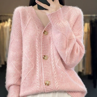 🔥HOT SALE🔥Women's Loose Slouchy Faux Cashmere Button Front Cardigan Sweaters