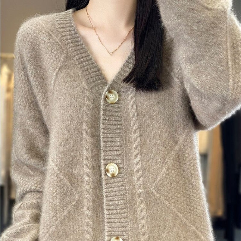 🔥HOT SALE🔥Women's Loose Slouchy Faux Cashmere Button Front Cardigan Sweaters