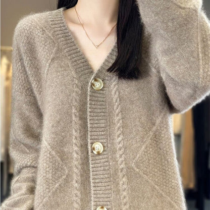 🔥HOT SALE🔥Women's Loose Slouchy Faux Cashmere Button Front Cardigan Sweaters