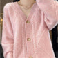 🔥HOT SALE🔥Women's Loose Slouchy Faux Cashmere Button Front Cardigan Sweaters