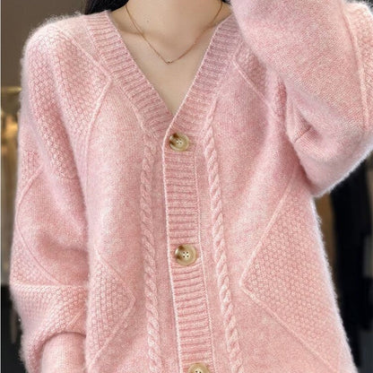 🔥HOT SALE🔥Women's Loose Slouchy Faux Cashmere Button Front Cardigan Sweaters