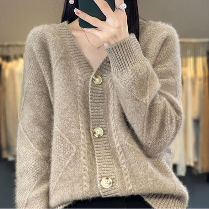🔥HOT SALE🔥Women's Loose Slouchy Faux Cashmere Button Front Cardigan Sweaters