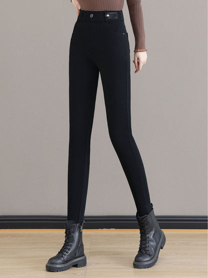 Women's High Waist Slim Stretch Warm Skinny Jeans