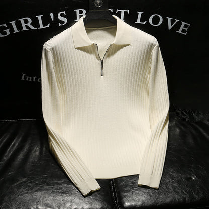 [Men’s Gift] Men’s Half Zip Pullover Lapel Collar Casual Knit Top