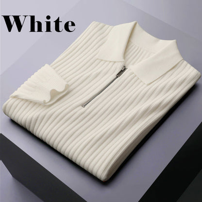 [Men’s Gift] Men’s Half Zip Pullover Lapel Collar Casual Knit Top