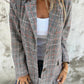 🔥Fall Lapel Collar Slim Button Plaid Small Suit For Women