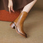Women’s Side Zipper Block Heel Ankle Boots