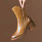 Women’s Side Zipper Block Heel Ankle Boots