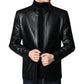 (🔥Hot Sale - 50% OFF🔥)Men’s Warm Plush Lining Leather Jacket Coat - Gift for Him!