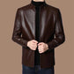 (🔥Hot Sale - 50% OFF🔥)Men’s Warm Plush Lining Leather Jacket Coat - Gift for Him!