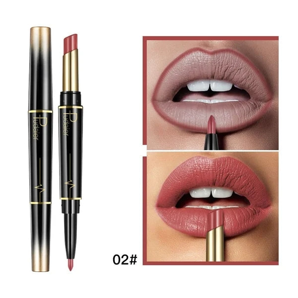 👄Hot Promotion 47% Off👄16 Color Long Lasting Lipstick Lipstick + Lip Liner Combo