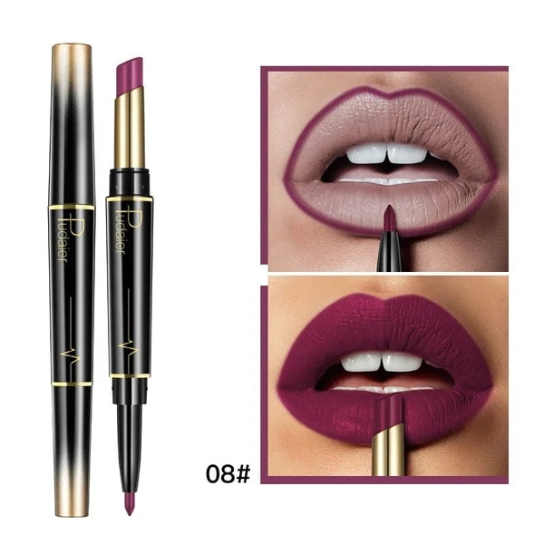 👄Hot Promotion 47% Off👄16 Color Long Lasting Lipstick Lipstick + Lip Liner Combo