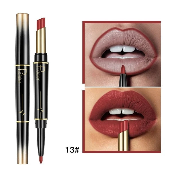 👄Hot Promotion 47% Off👄16 Color Long Lasting Lipstick Lipstick + Lip Liner Combo