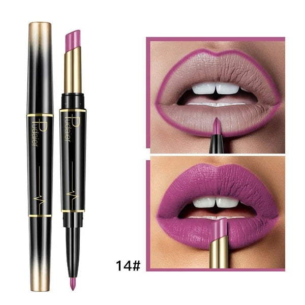 👄Hot Promotion 47% Off👄16 Color Long Lasting Lipstick Lipstick + Lip Liner Combo