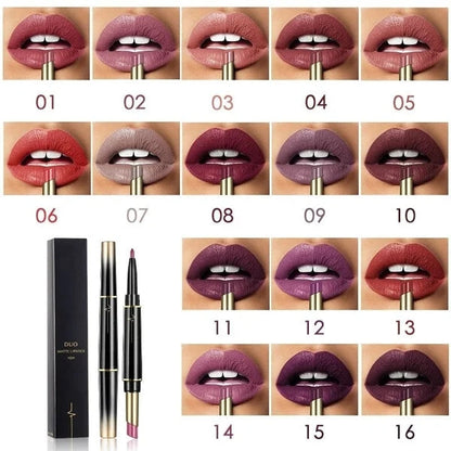 👄Hot Promotion 47% Off👄16 Color Long Lasting Lipstick Lipstick + Lip Liner Combo