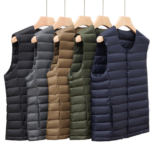 Men's Winter Warm Collarless Lightweight Vest