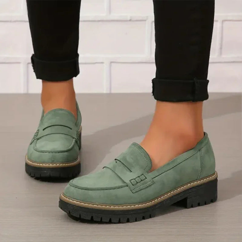 👢Women's Comfortable Chunky Slip On Platform Loafers