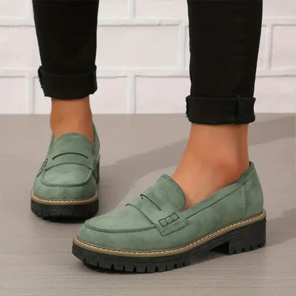 👢Women's Comfortable Chunky Slip On Platform Loafers