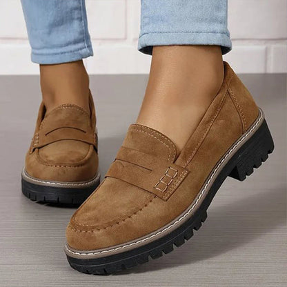 👢Women's Comfortable Chunky Slip On Platform Loafers