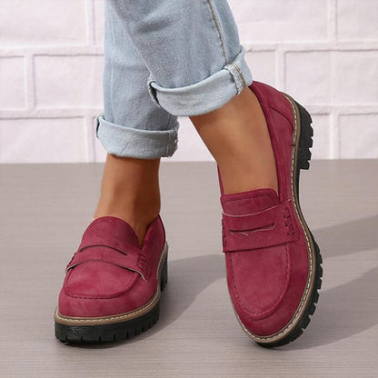 👢Women's Comfortable Chunky Slip On Platform Loafers