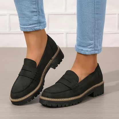 👢Women's Comfortable Chunky Slip On Platform Loafers