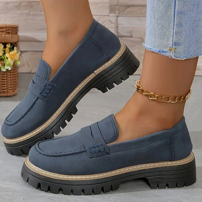 👢Women's Comfortable Chunky Slip On Platform Loafers