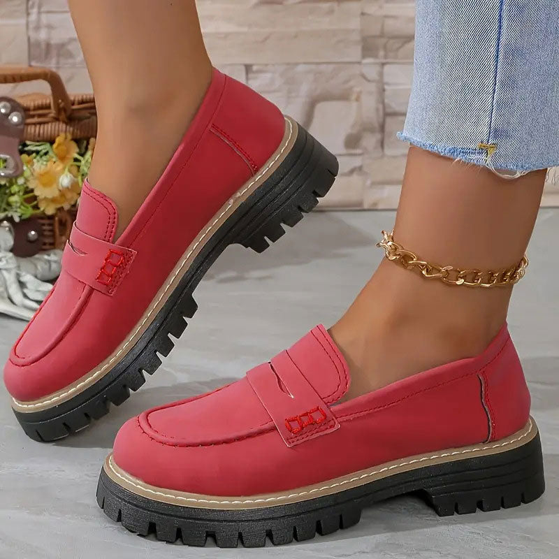 👢Women's Comfortable Chunky Slip On Platform Loafers