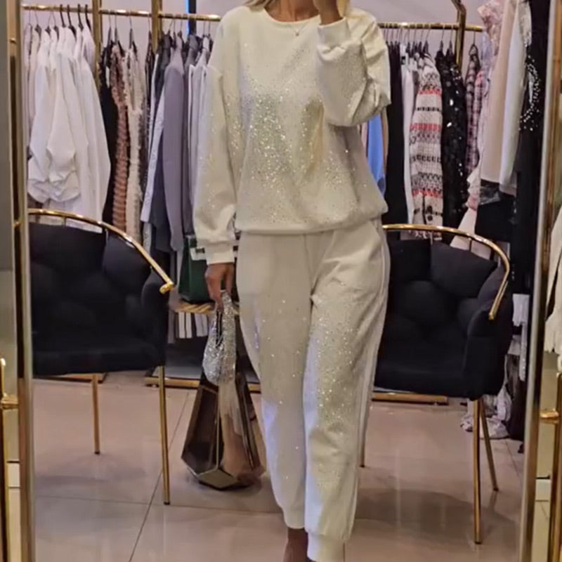 🎉𝐁𝐥𝐚𝐜𝐤 𝐅𝐫𝐢𝐝𝐚𝐲 𝐒𝐚𝐥𝐞 🎉Women's Fashion Shiny Oversized 2-Piece Set