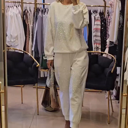 🎉𝐁𝐥𝐚𝐜𝐤 𝐅𝐫𝐢𝐝𝐚𝐲 𝐒𝐚𝐥𝐞 🎉Women's Fashion Shiny Oversized 2-Piece Set