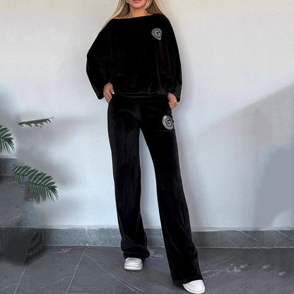 🔥🖤Black Friday Sale:50% OFF🔥Women’s Cozy Casual Set -  Soft Batwing Top and Wide-Leg Pants
