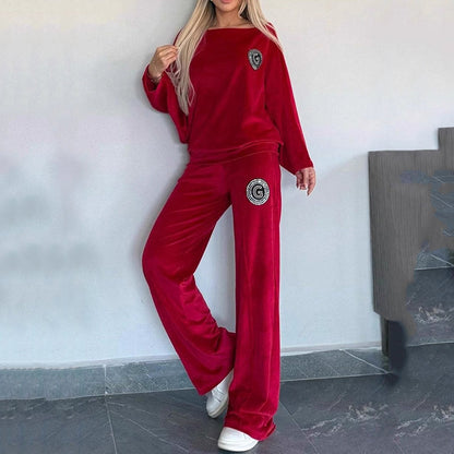 🔥🖤Black Friday Sale:50% OFF🔥Women’s Cozy Casual Set -  Soft Batwing Top and Wide-Leg Pants