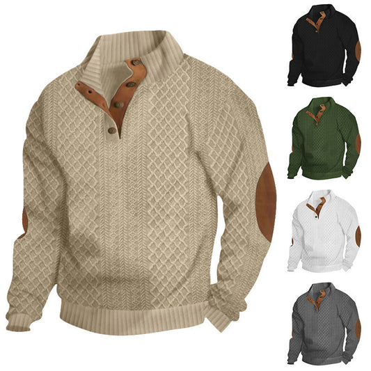 🎅Xmas Sales - 61% OFF🎄Men's Casual Long Sleeve Pullover with Elbow Patches