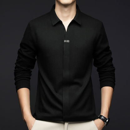 Casual Long-Sleeved Shirt in Skin-Friendly Fabric
