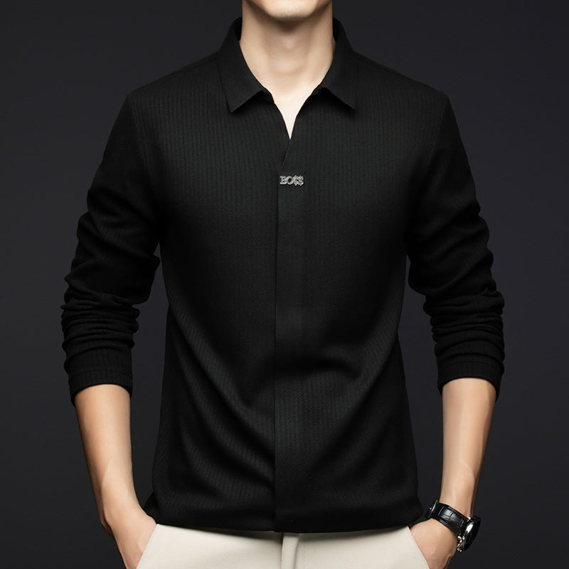 Casual Long-Sleeved Shirt in Skin-Friendly Fabric