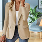 Women's Minimalist Solid Button Lapel Collar Blazer