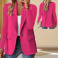Women's Minimalist Solid Button Lapel Collar Blazer