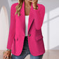 Women's Minimalist Solid Button Lapel Collar Blazer