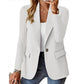 Women's Minimalist Solid Button Lapel Collar Blazer