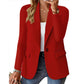 Women's Minimalist Solid Button Lapel Collar Blazer