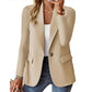 Women's Minimalist Solid Button Lapel Collar Blazer
